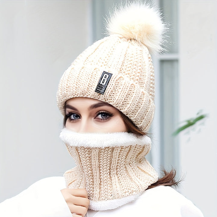 Lila | Cozy Knit Beanie & Fleece-Lined Scarf Set