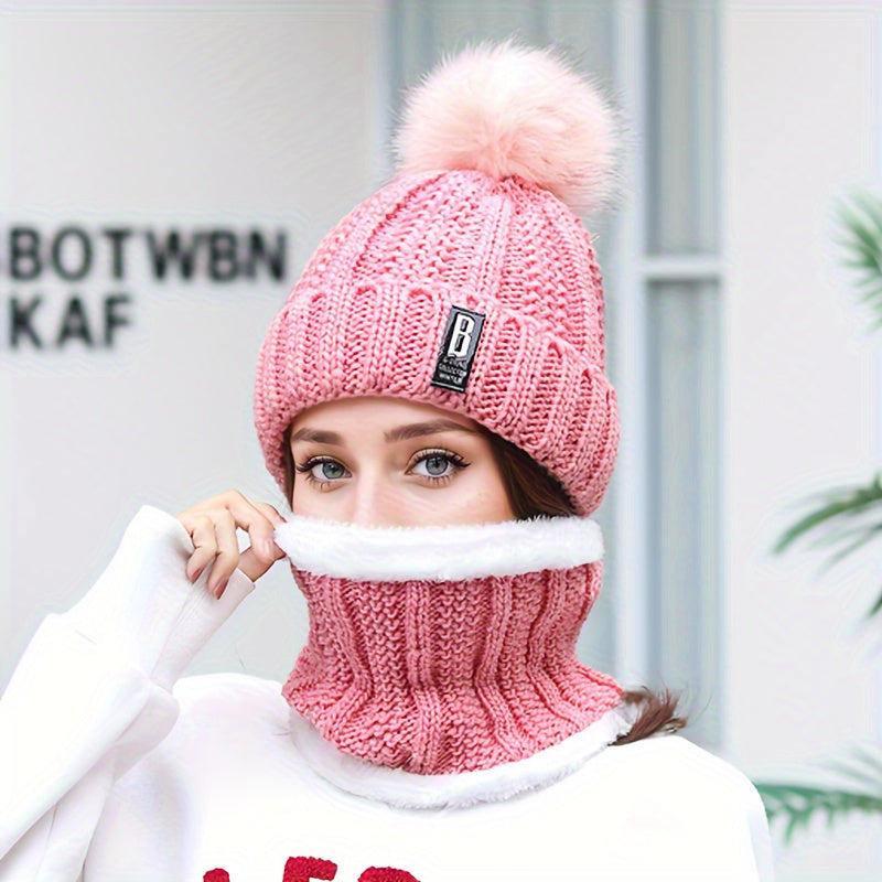 Lila | Cozy Knit Beanie & Fleece-Lined Scarf Set