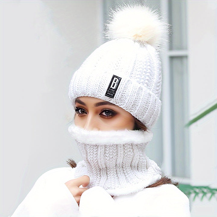 Lila | Cozy Knit Beanie & Fleece-Lined Scarf Set