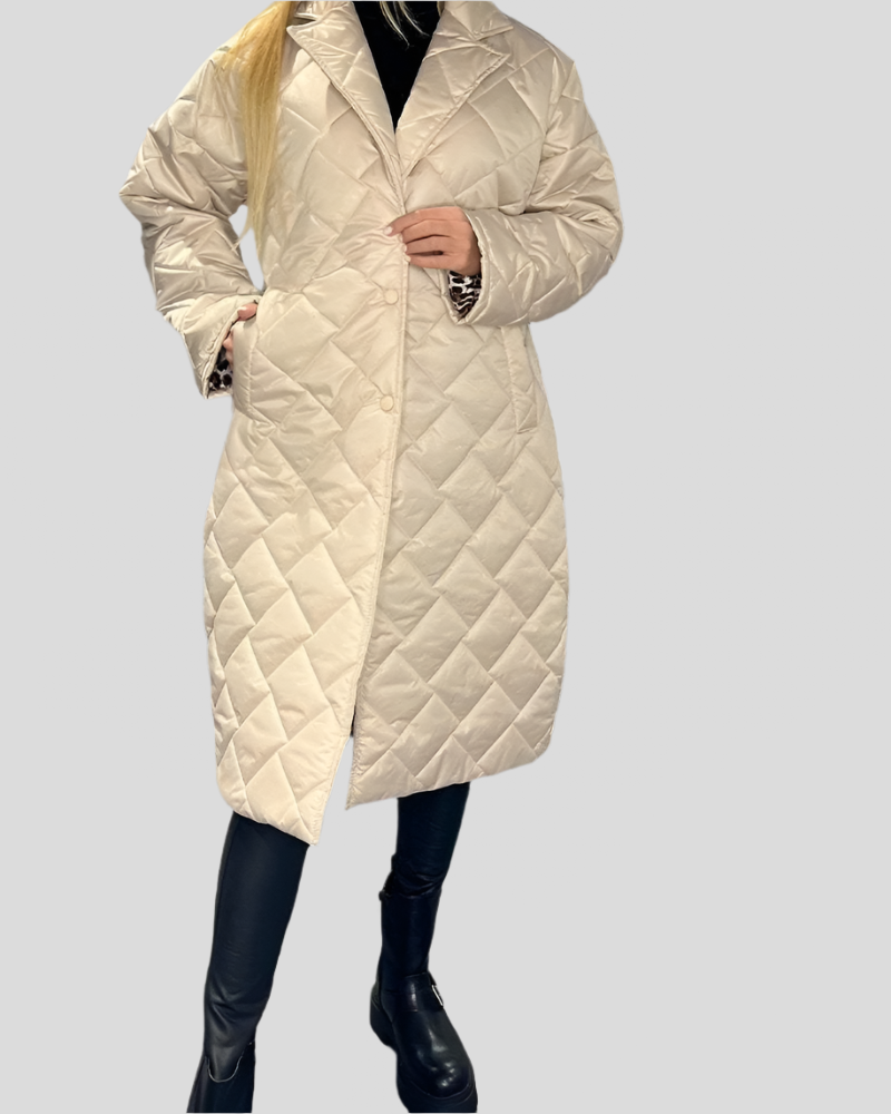Lina | Casual Lapel Mid-length Cotton Coat