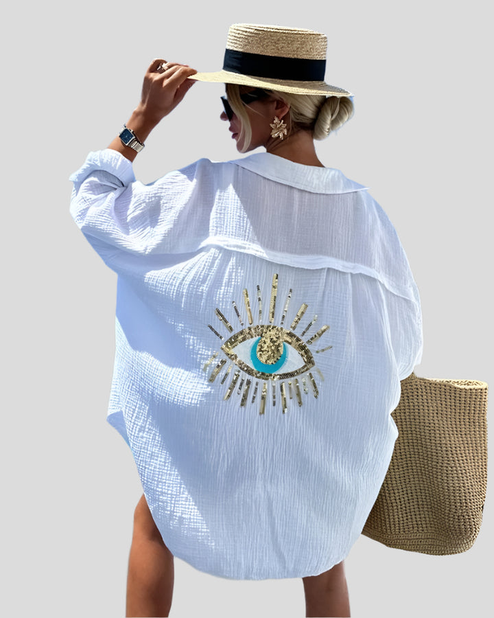 Sorya | Relaxed Shirt with Sequins & Pearls