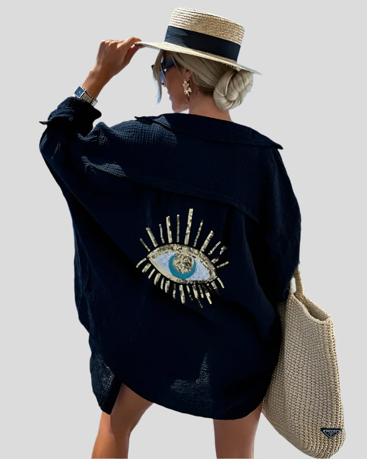 Sorya | Relaxed Shirt with Sequins & Pearls