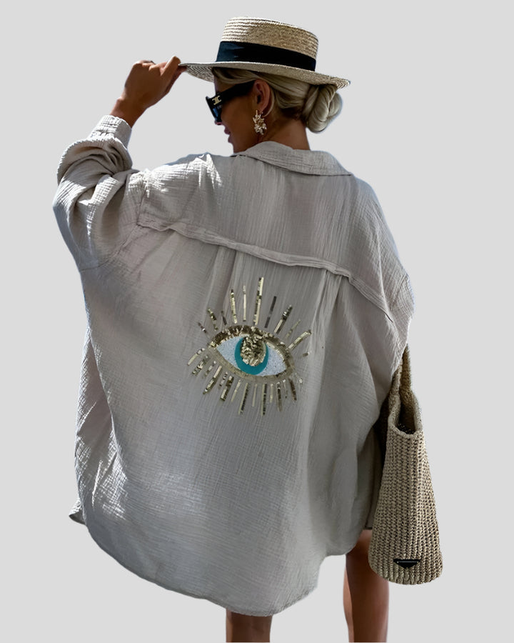 Sorya | Relaxed Shirt with Sequins & Pearls