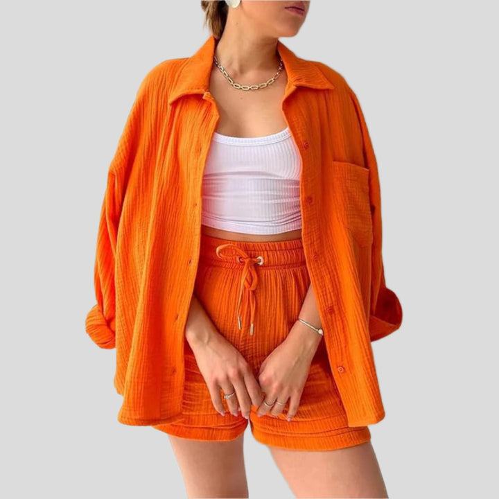 Adélie | 2-Piece Cotton Shirt & Shorts Set