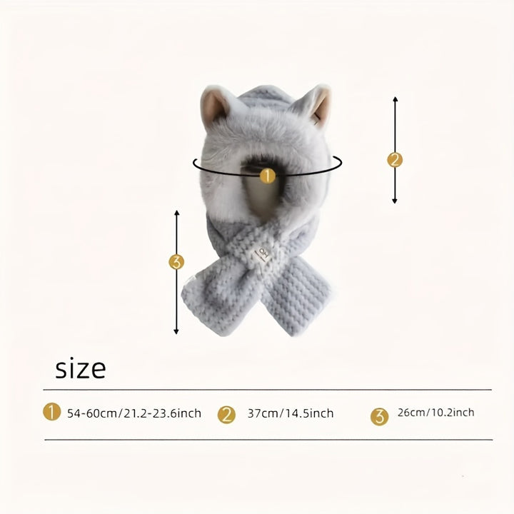 Bella | Cozy Plush Animal Ears Hooded Scarf