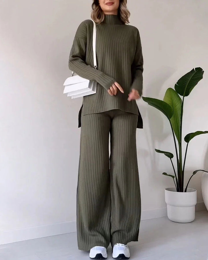 Zilas | Chic Slit Casual Two-Piece Set