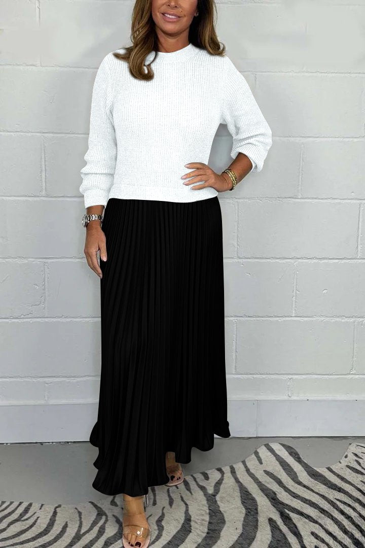 Ambre | Chic Sweater & Pleated Skirt Set