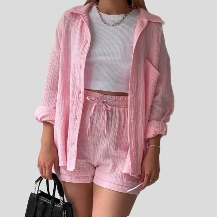 Adélie | 2-Piece Cotton Shirt & Shorts Set