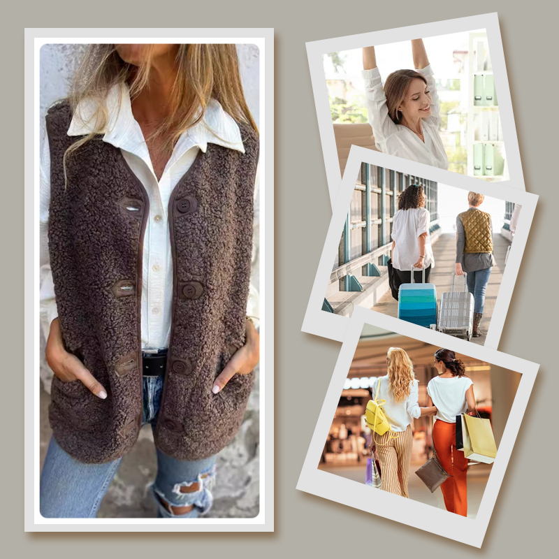 Bella | Women's Winter Vest in Soft Wool with Buttons