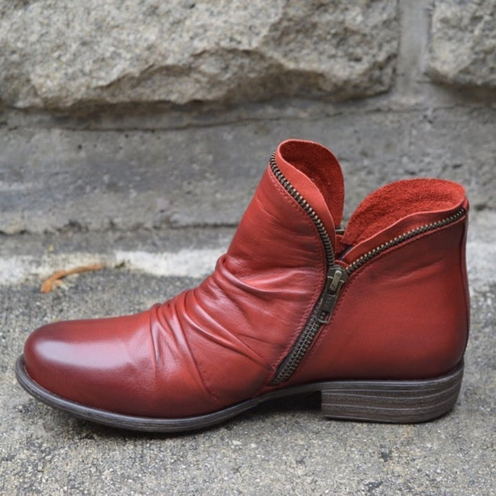 Charlotte | Zippered Leather Boots