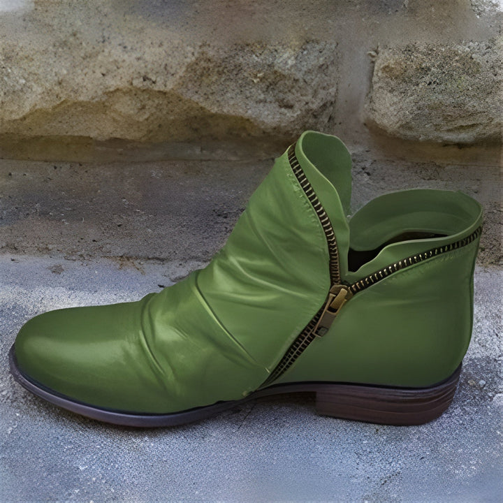 Charlotte | Zippered Leather Boots