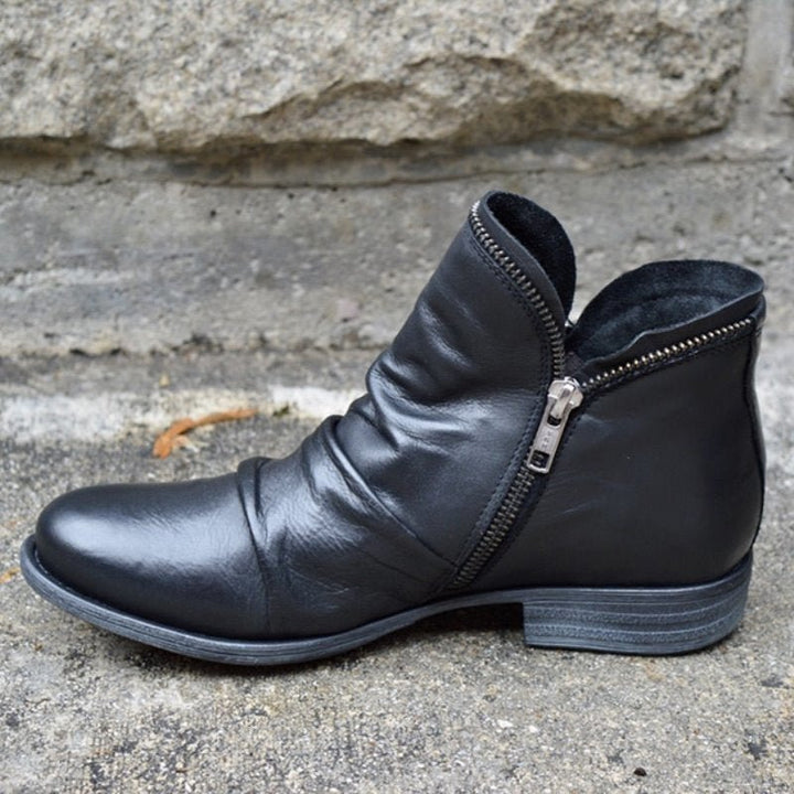 Charlotte | Zippered Leather Boots