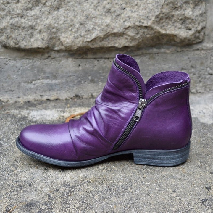 Charlotte | Zippered Leather Boots